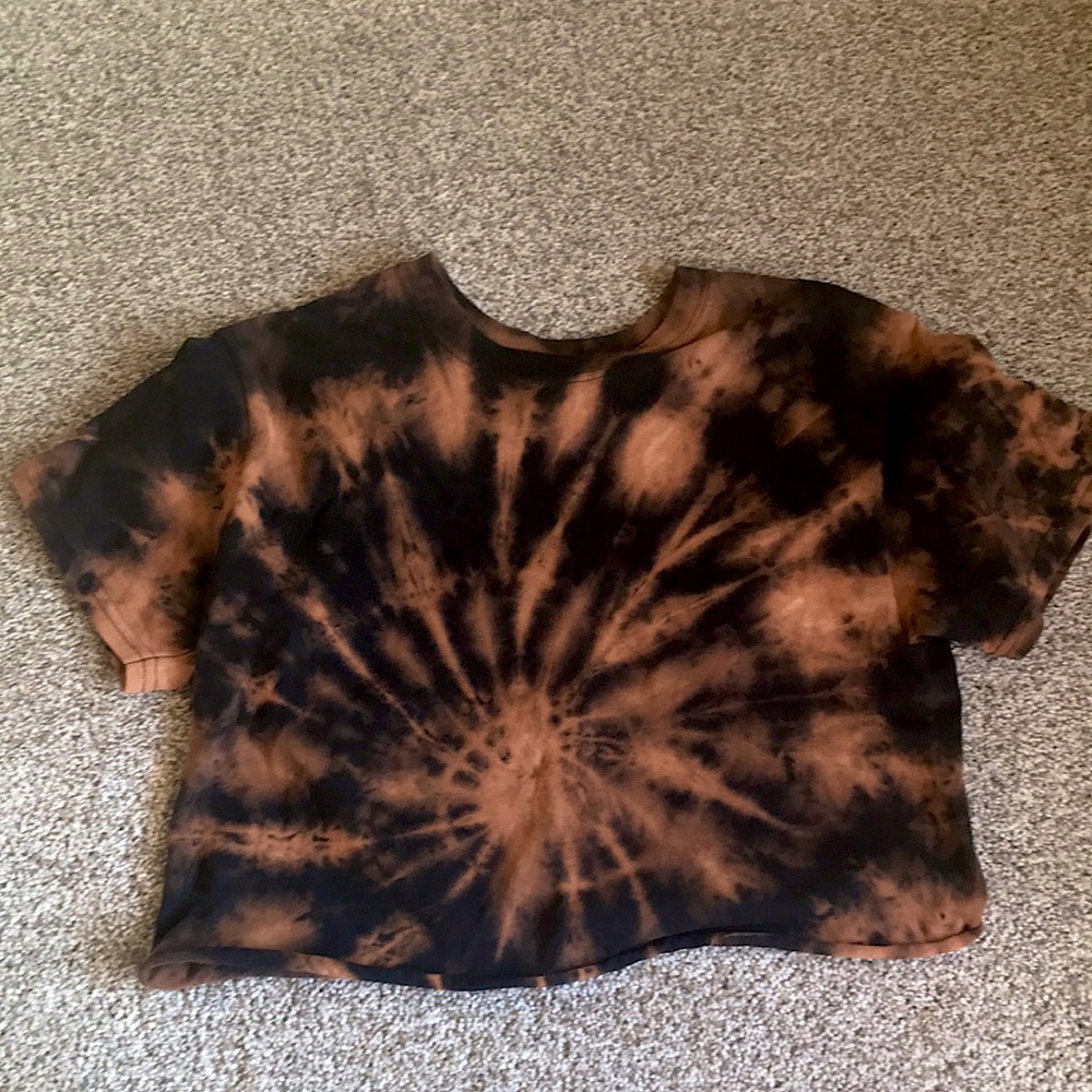 womens bleach tye dye crop